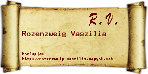 Rozenzweig Vaszilia névjegykártya